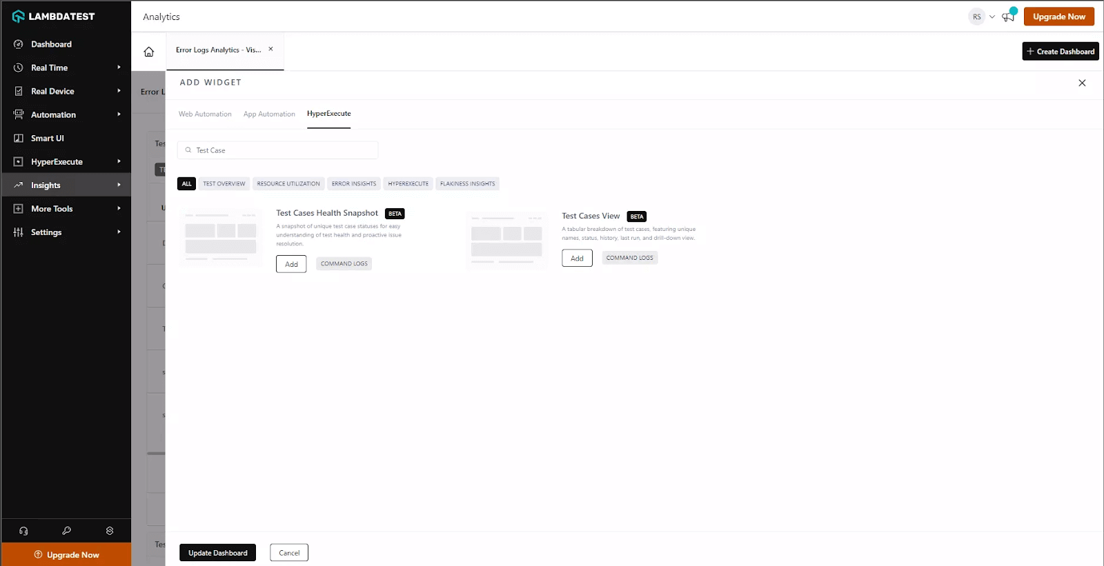 View Your Test Case Insights in Analytics View Your Test Case Insights in Analytics