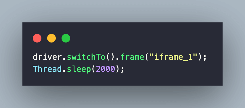 switch to the iFrame switch to the iFrame