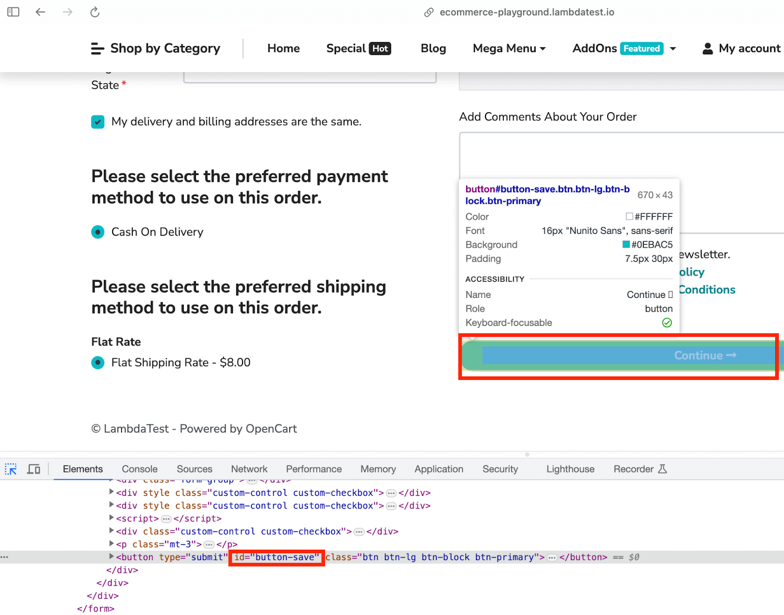 the URL does not contain checkout the URL does not contain checkout