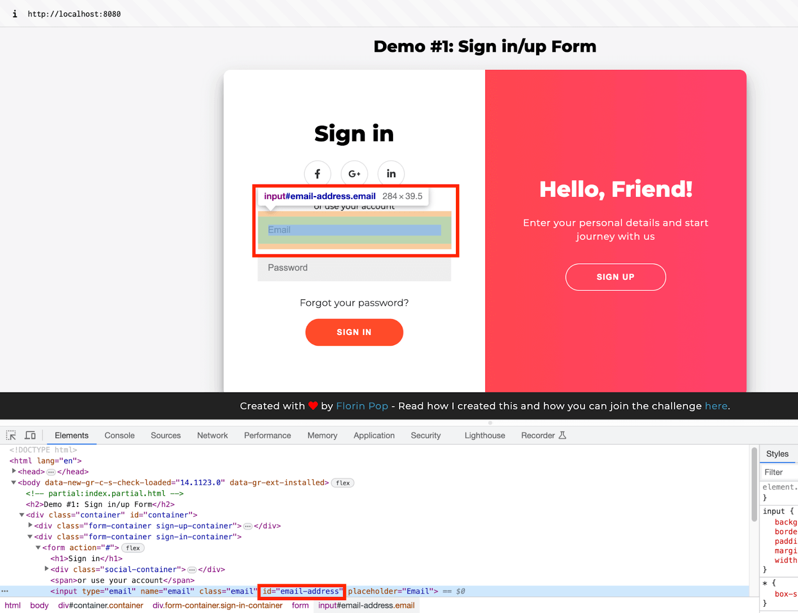 sign up form sign up form