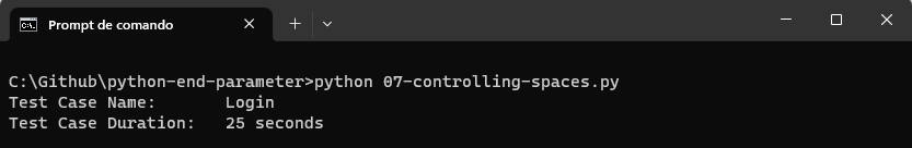 Controlling spacing with Python end parameter Controlling spacing with Python end parameter