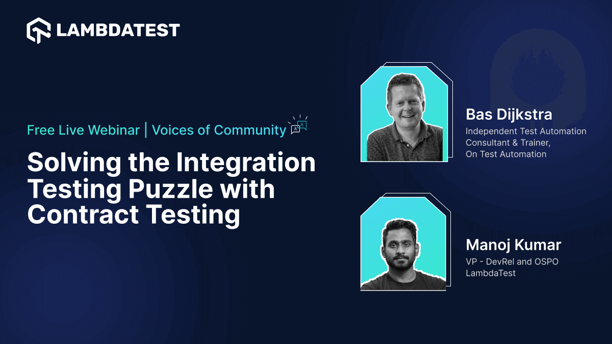Webinar: Solving the Integration Testing Puzzle with Contract Testing [Voices Of Community]