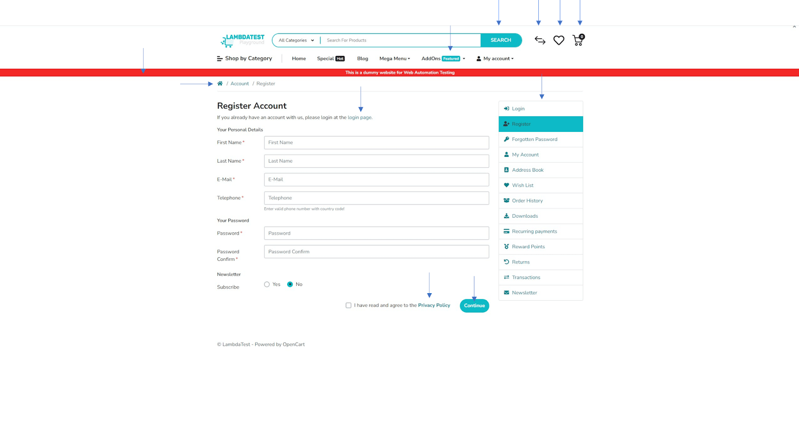 register account step 2