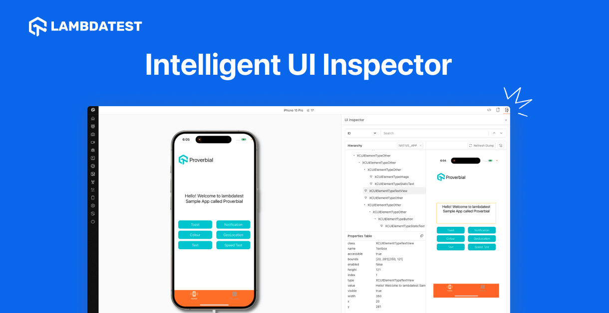 Introducing Intelligent UI Inspector for Real Device Cloud | TestMu AI (Formerly LambdaTest)