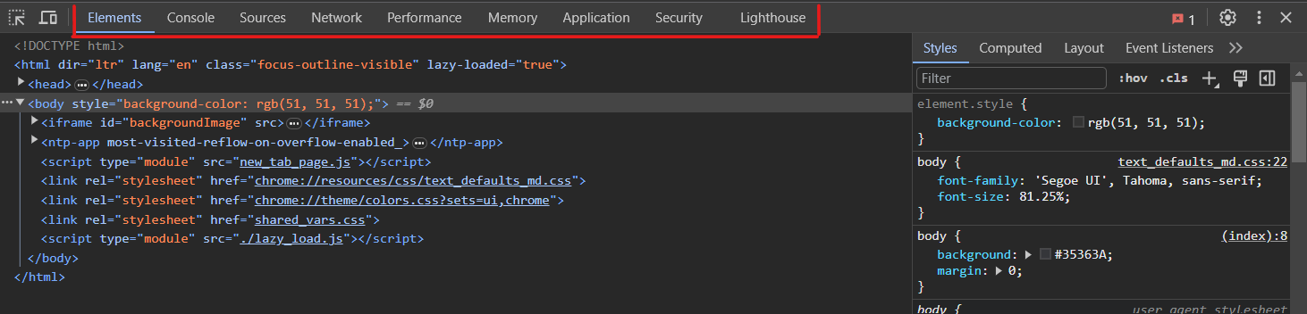 Chrome Developer Tools Chrome Developer Tools