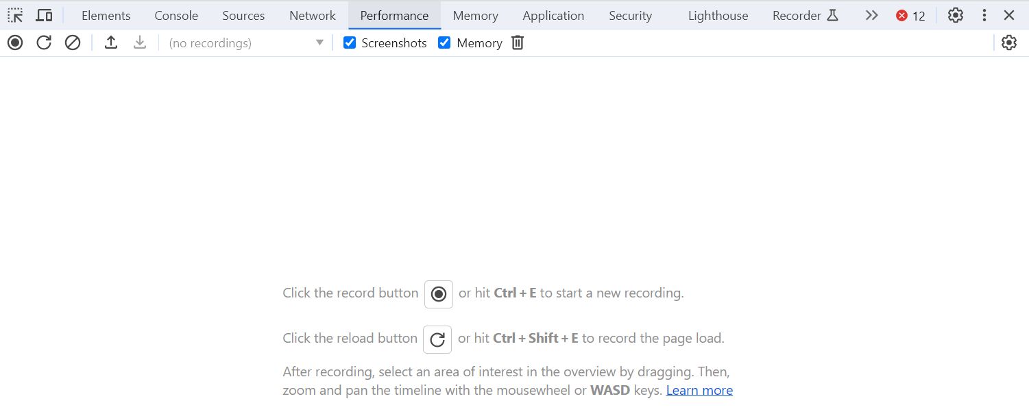 Performance Panel Performance Panel