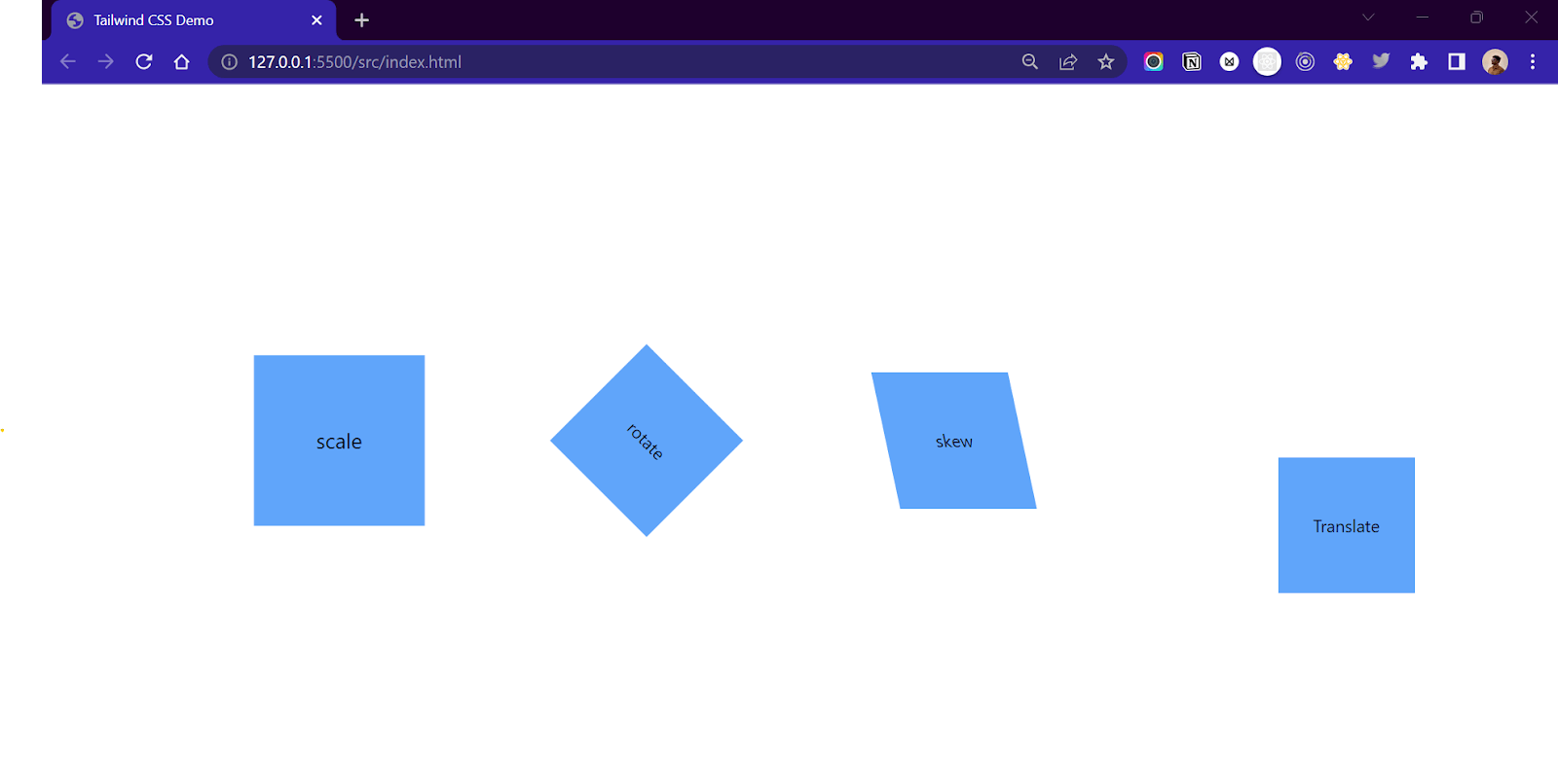 Transformations in Tailwind CSS