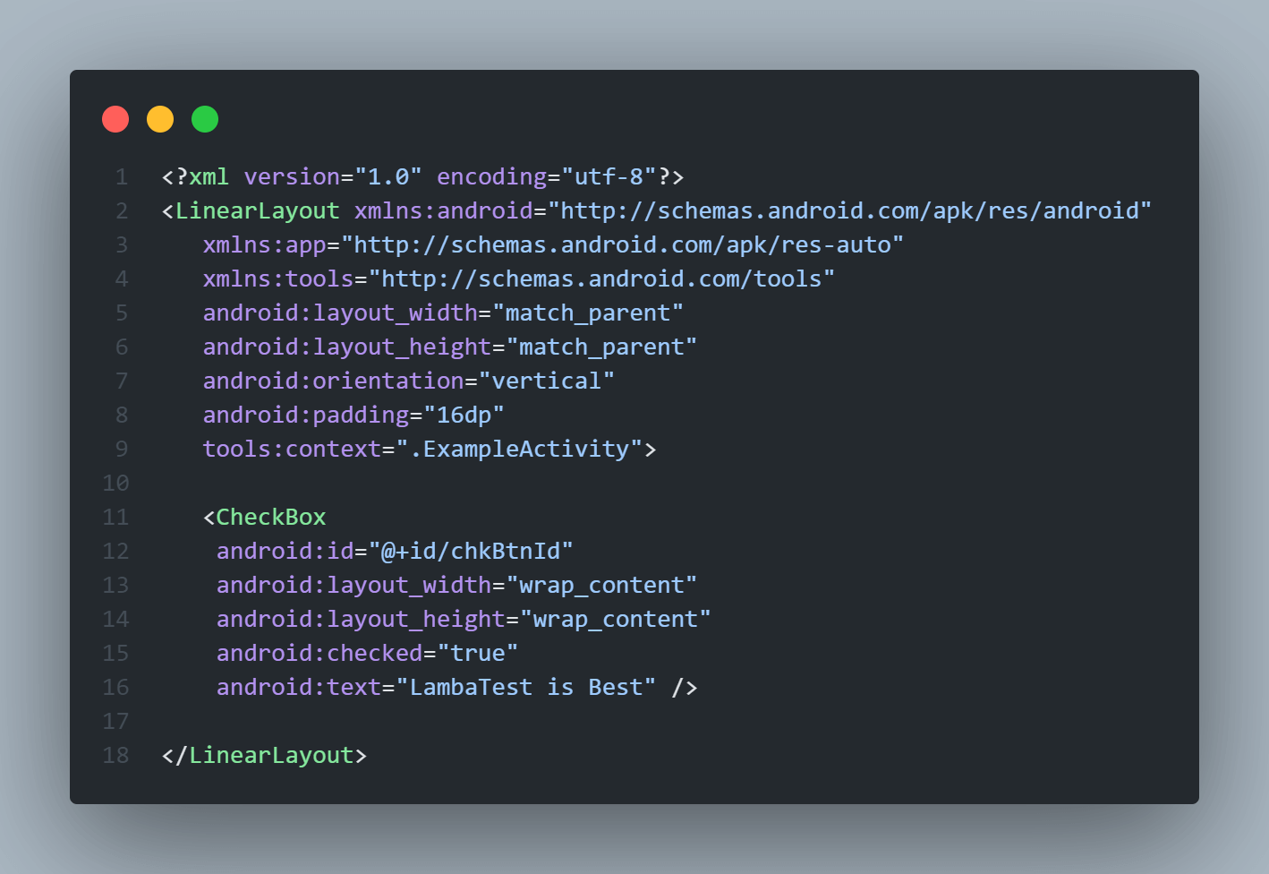 Create a CheckBox in an XML layout file Create a CheckBox in an XML layout file