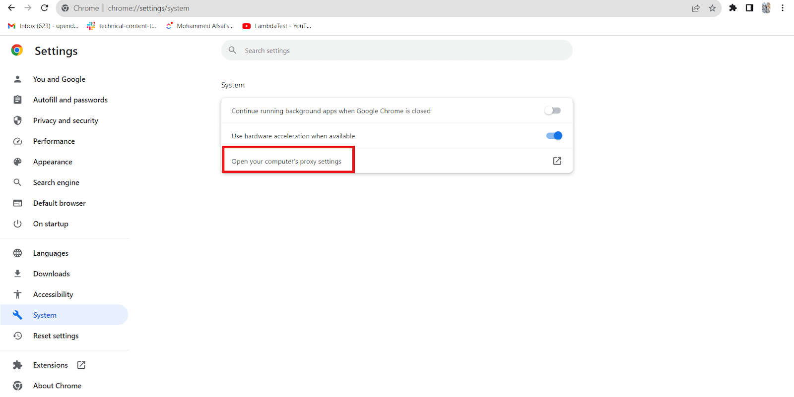 computer's proxy settings 2 computer's proxy settings 2