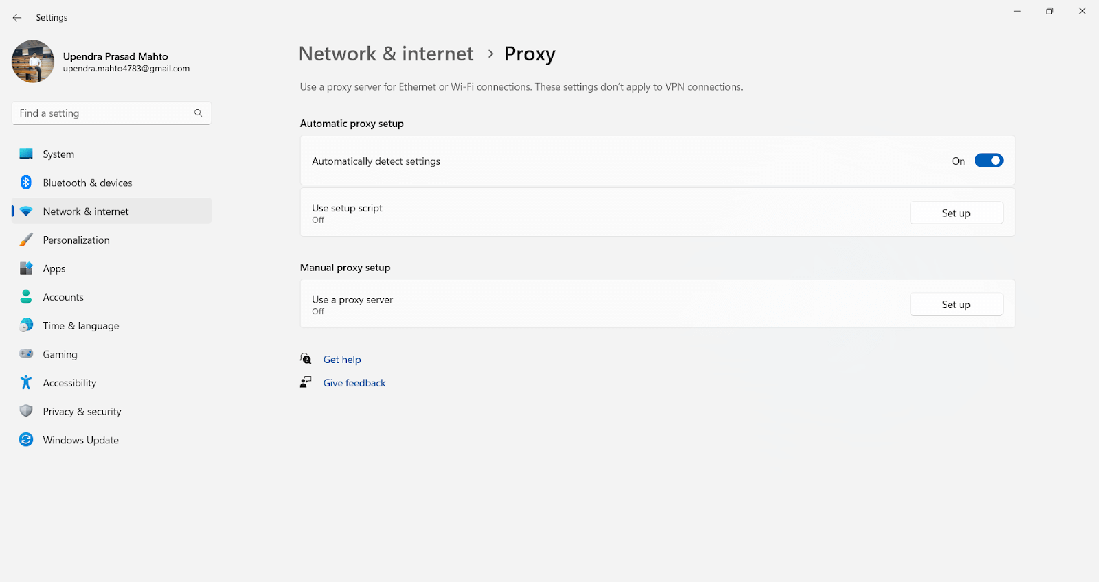 proxy settings proxy settings
