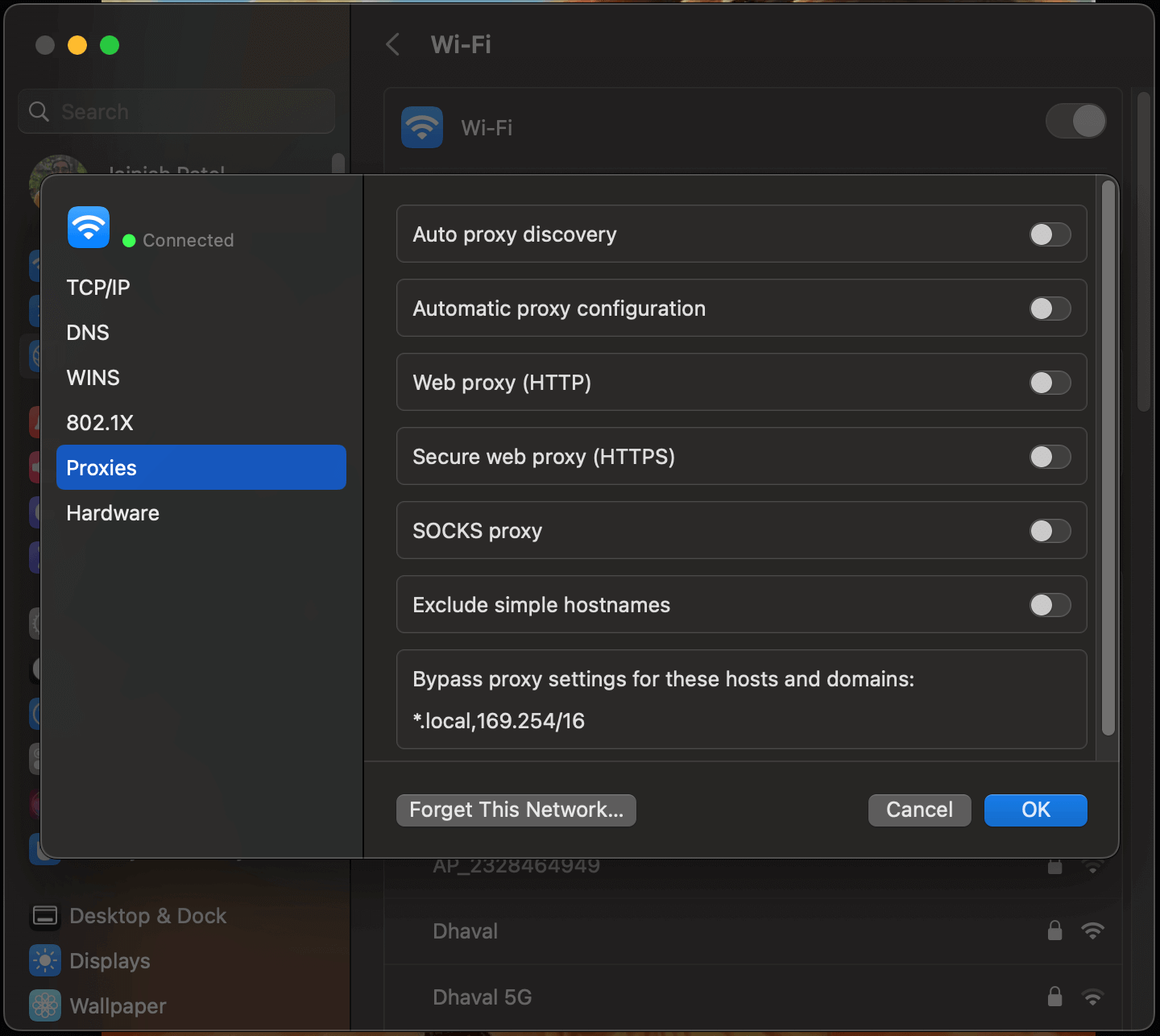 proxy in macOS proxy in macOS
