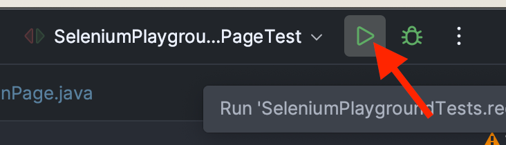 of the test execution