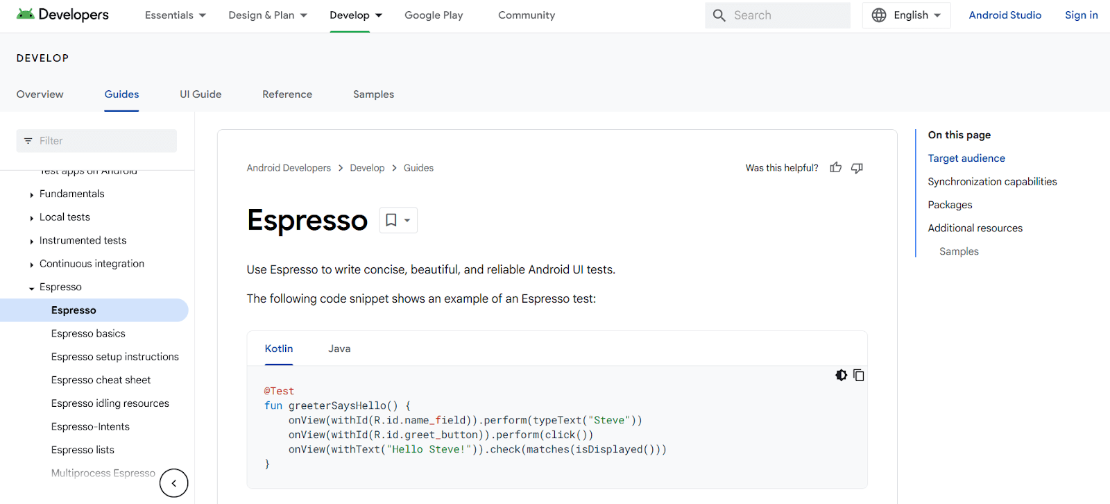 1. Espresso 1. Espresso