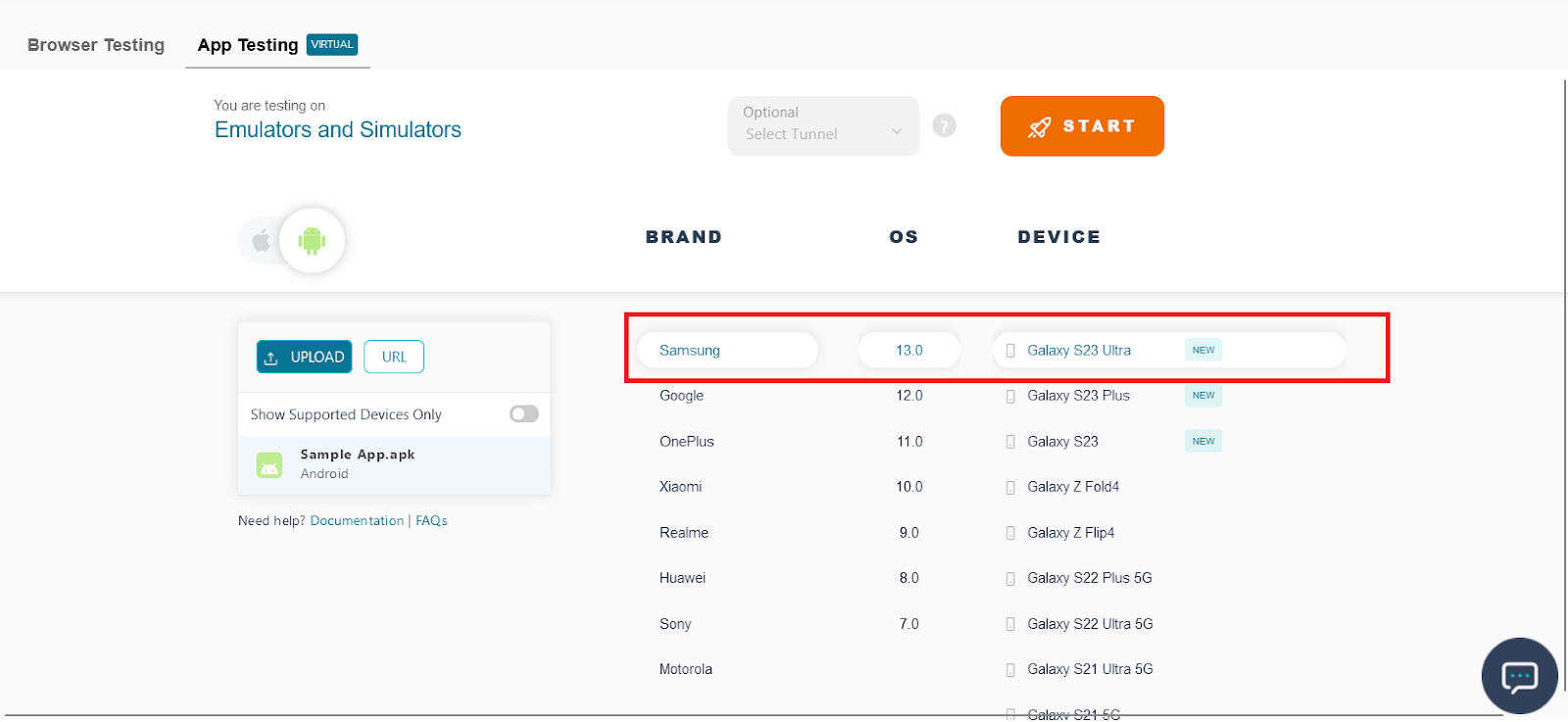 Android & iOS emulators or simulators Android & iOS emulators or simulators