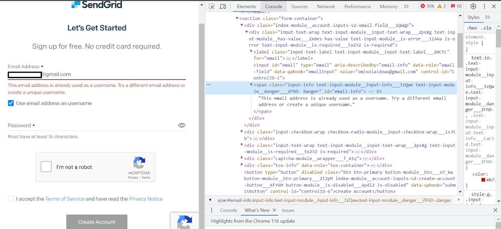 inspection of the target web page. inspection of the target web page.