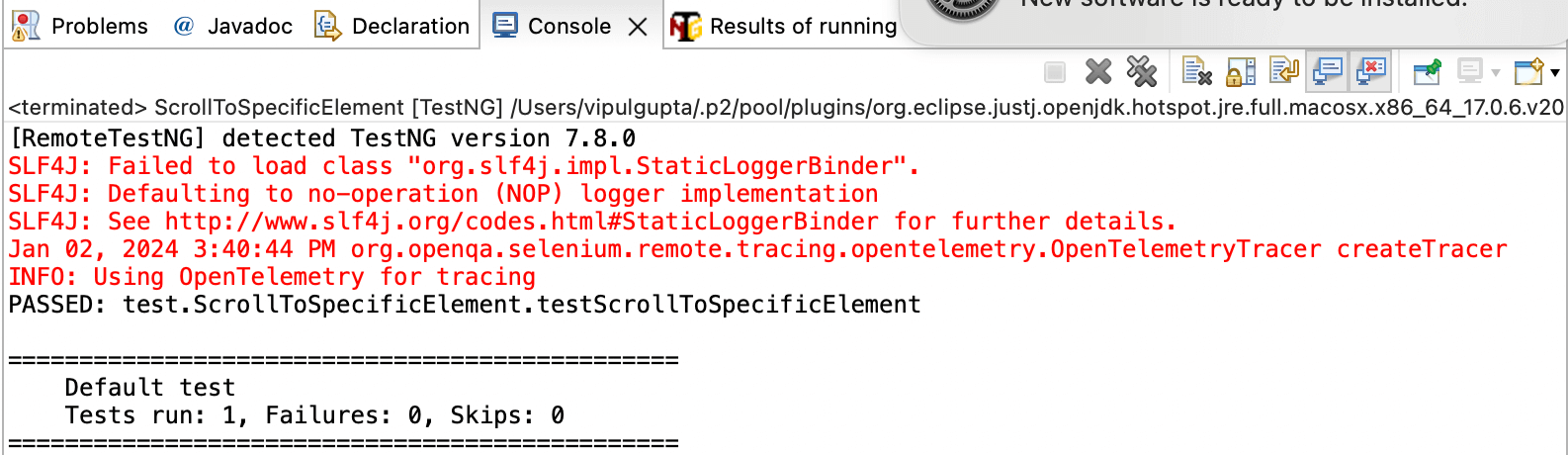 On executing the above code, you can see output On executing the above code, you can see output