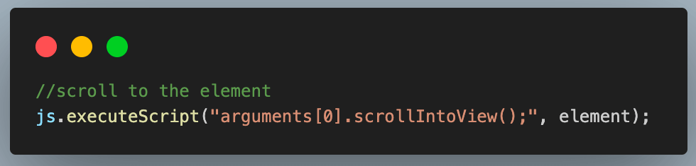above code scrolls to the element using the scrollIntoView() method above code scrolls to the element using the scrollIntoView() method
