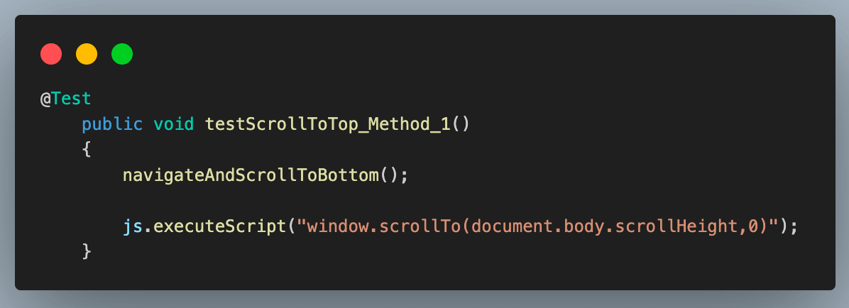 code in the first approach uses the scrollTo() method code in the first approach uses the scrollTo() method