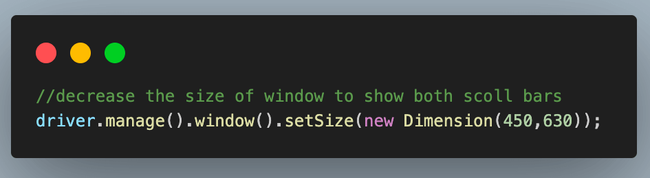 code resizes the browser window from a maximized size to a smaller one code resizes the browser window from a maximized size to a smaller one