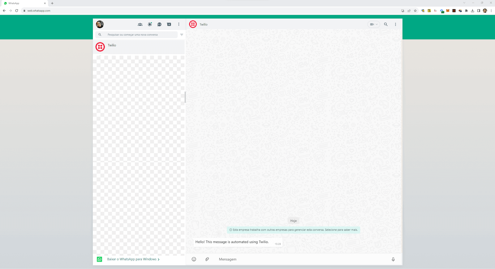 message was automatically sent
