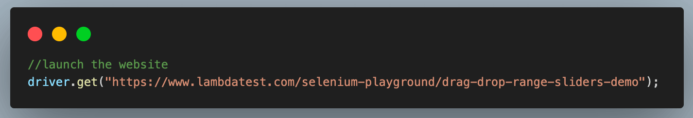 navigates to the Slider Demo page of LambdaTest Selenium Playground navigates to the Slider Demo page of LambdaTest Selenium Playground
