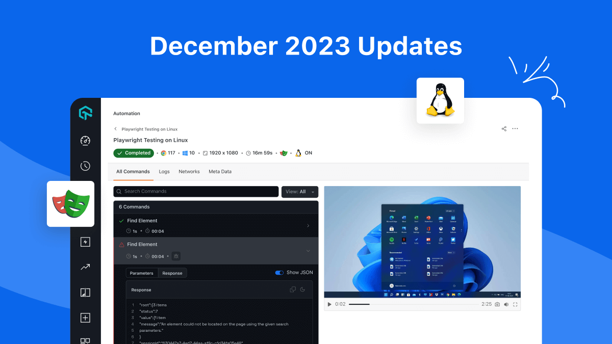 December’23 Updates: Playwright Testing on Linux, Latest Features in Smart UI, HyperExecute, and More! | TestMu AI (Formerly LambdaTest)