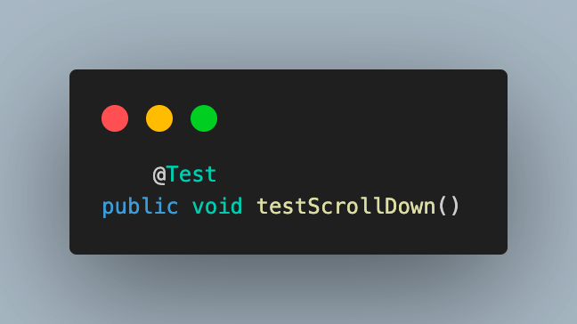 testScrollDown() testScrollDown()