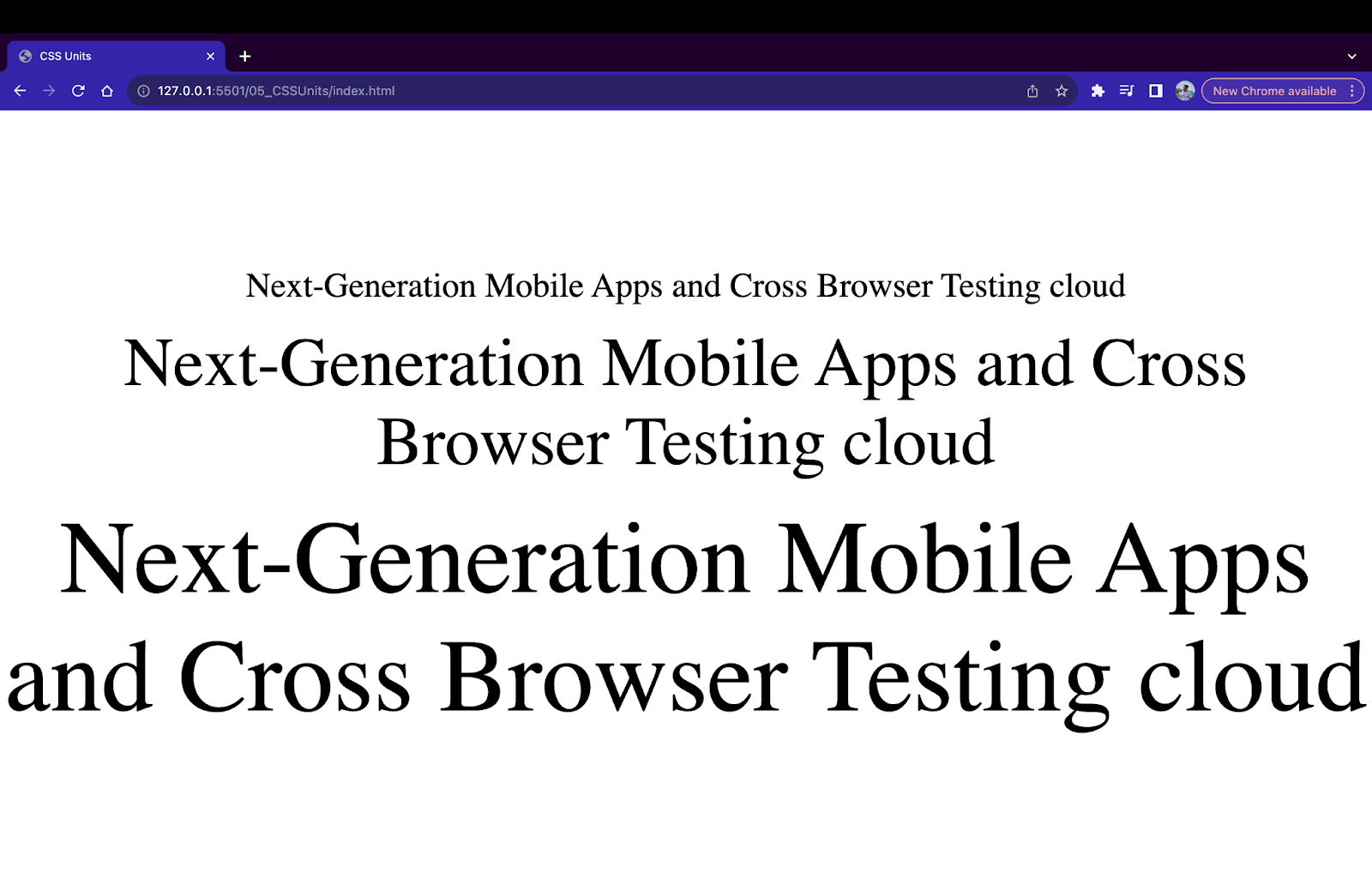 Centimeter unit example