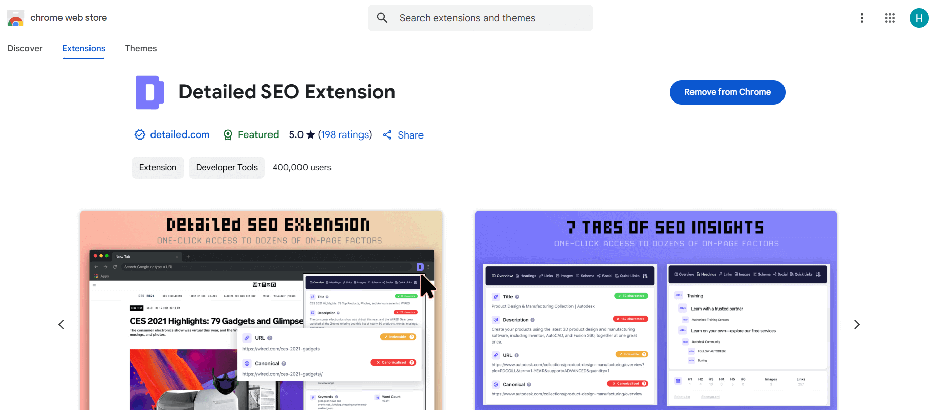 Detailed SEO Extension