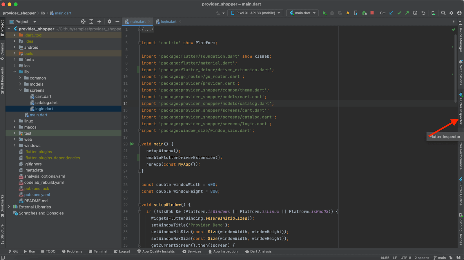 How to use Flutter Widget Inspector