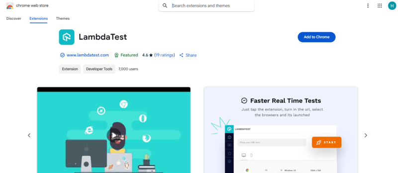 LambdaTest Chrome extension
