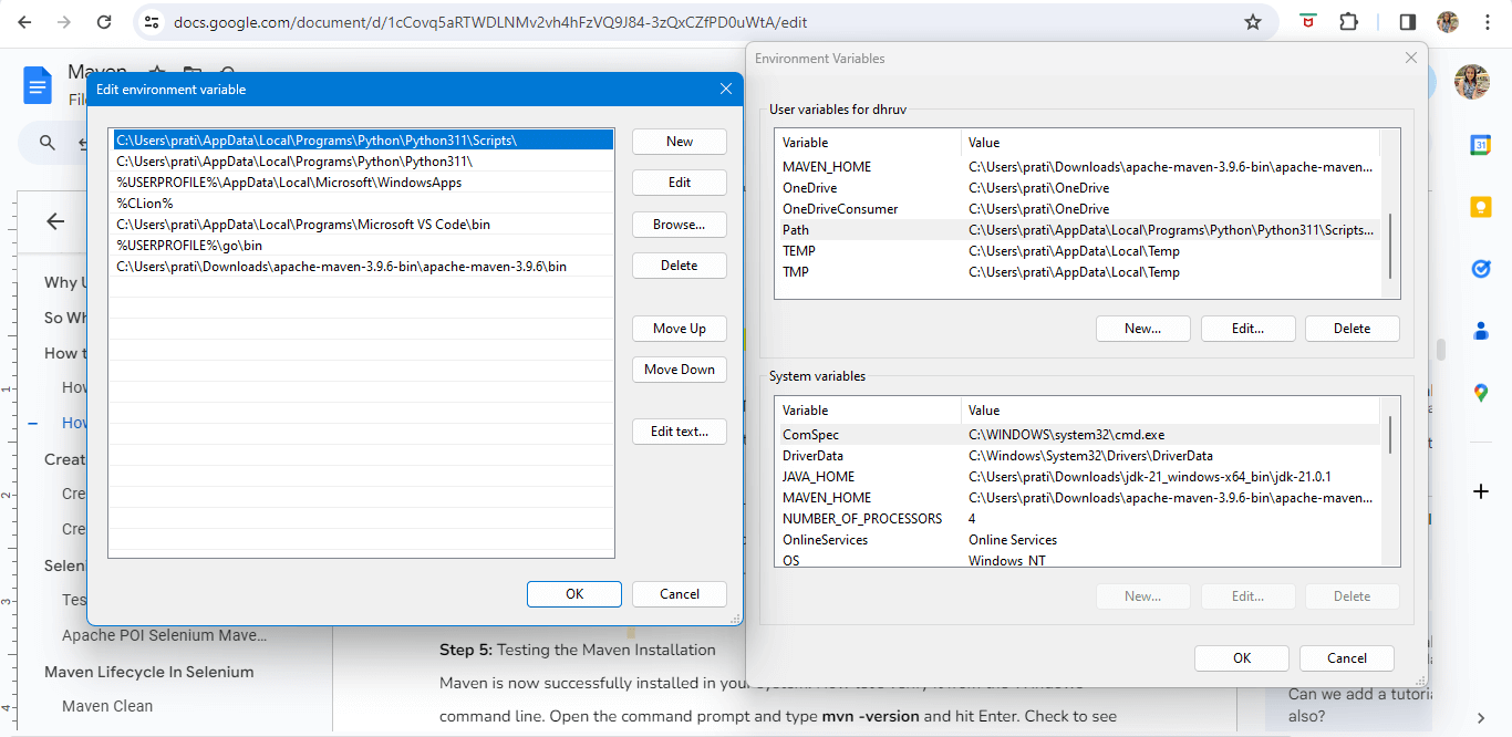 Type ‘PATH’ in the Variable name box