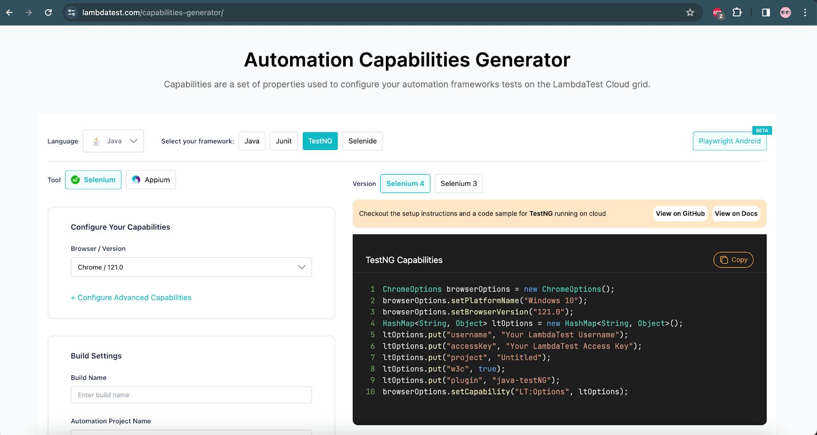 browser and OS combinations