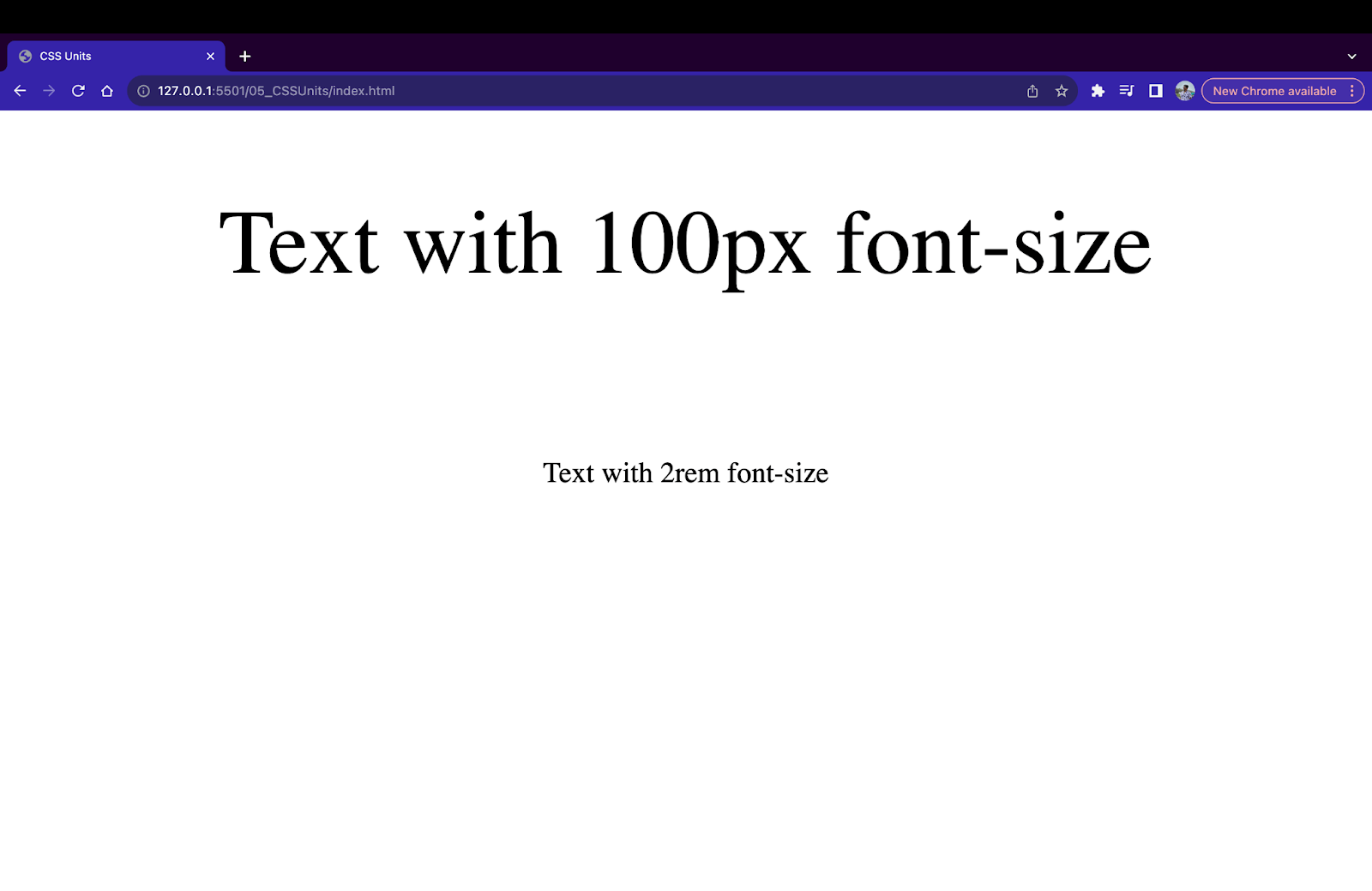 font size