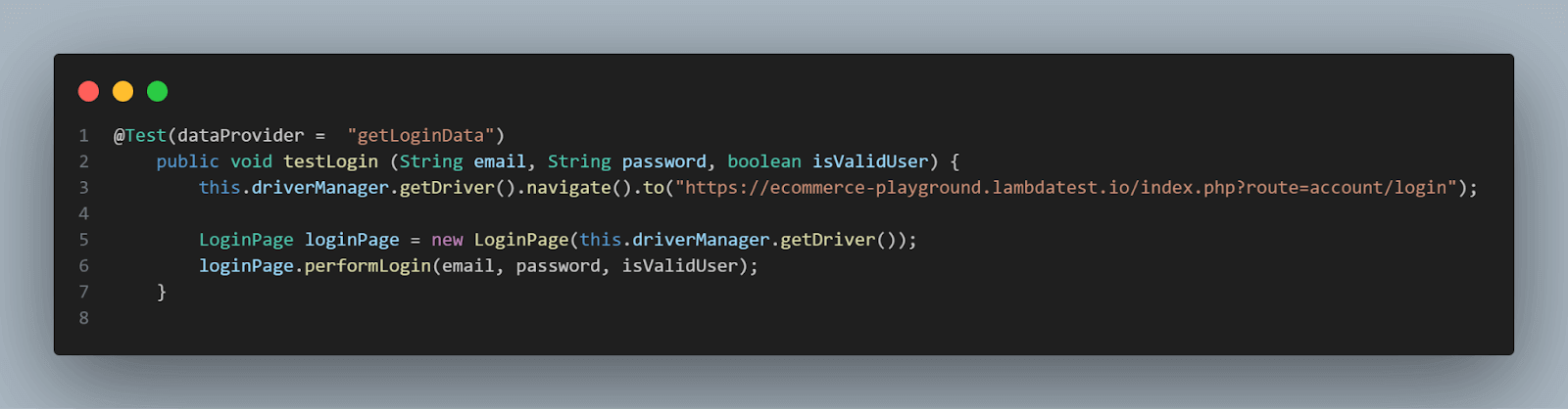 getLoginData() method