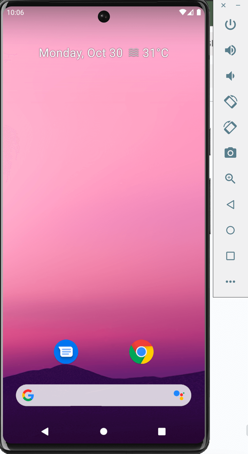 the Android emulator
