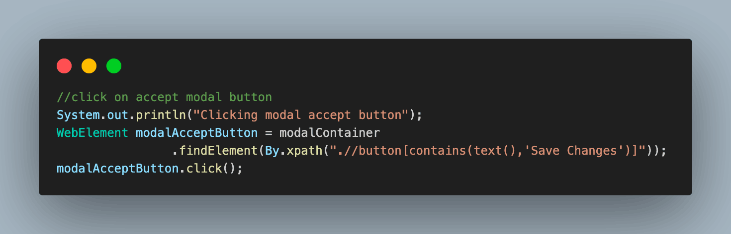 And finally, accept it and close the modal dialog box. And finally, accept it and close the modal dialog box.