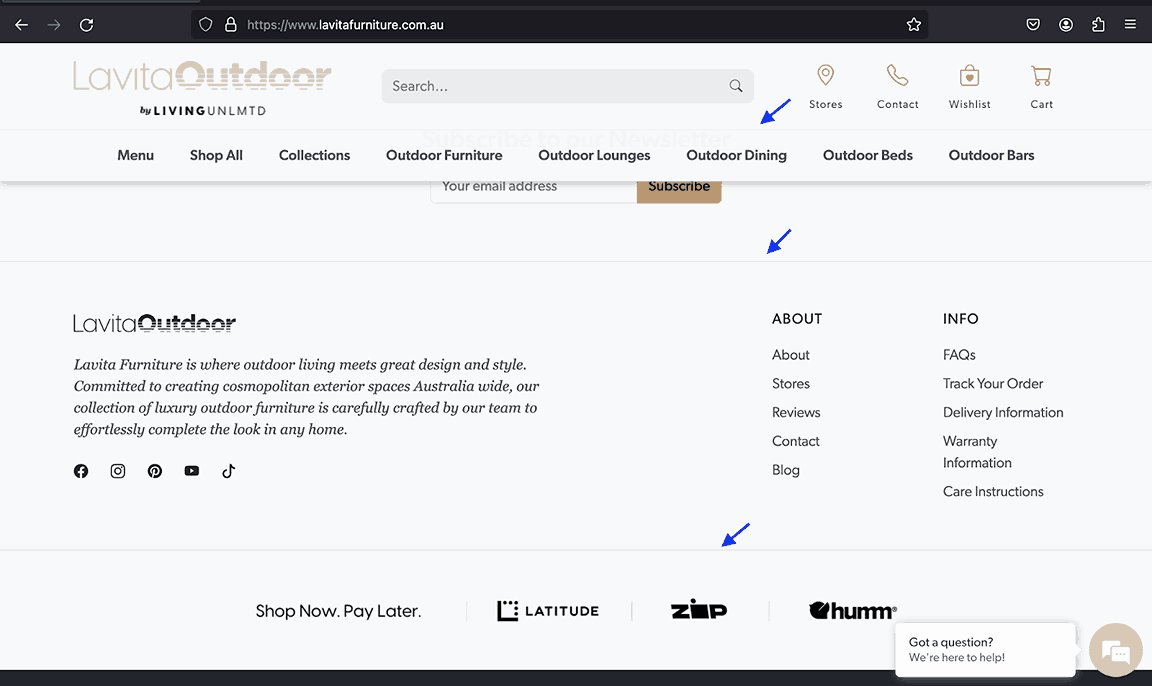 LavitaOutdoor uses a bottom border 