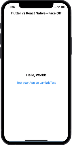 Similar to main.dart, here in React-Native we have App.js Similar to main.dart, here in React-Native we have App.js