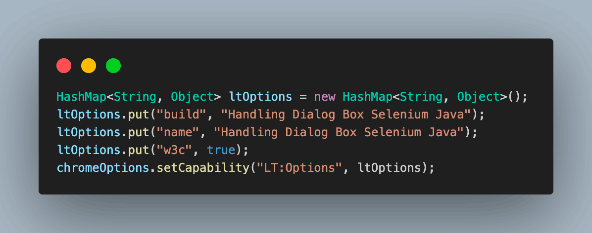 define some variables for test execution on LambdaTest define some variables for test execution on LambdaTest