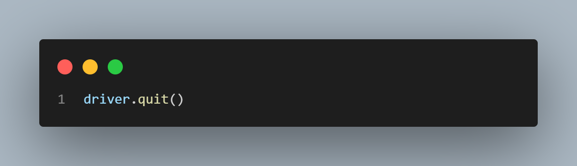 quit the driver quit the driver