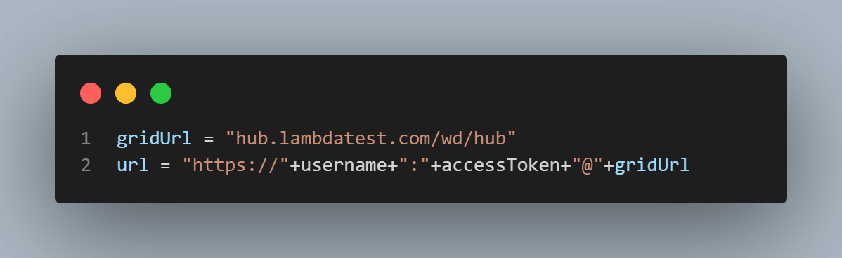 remote URL for running a test over the LambdaTest Selenium Cloud remote URL for running a test over the LambdaTest Selenium Cloud