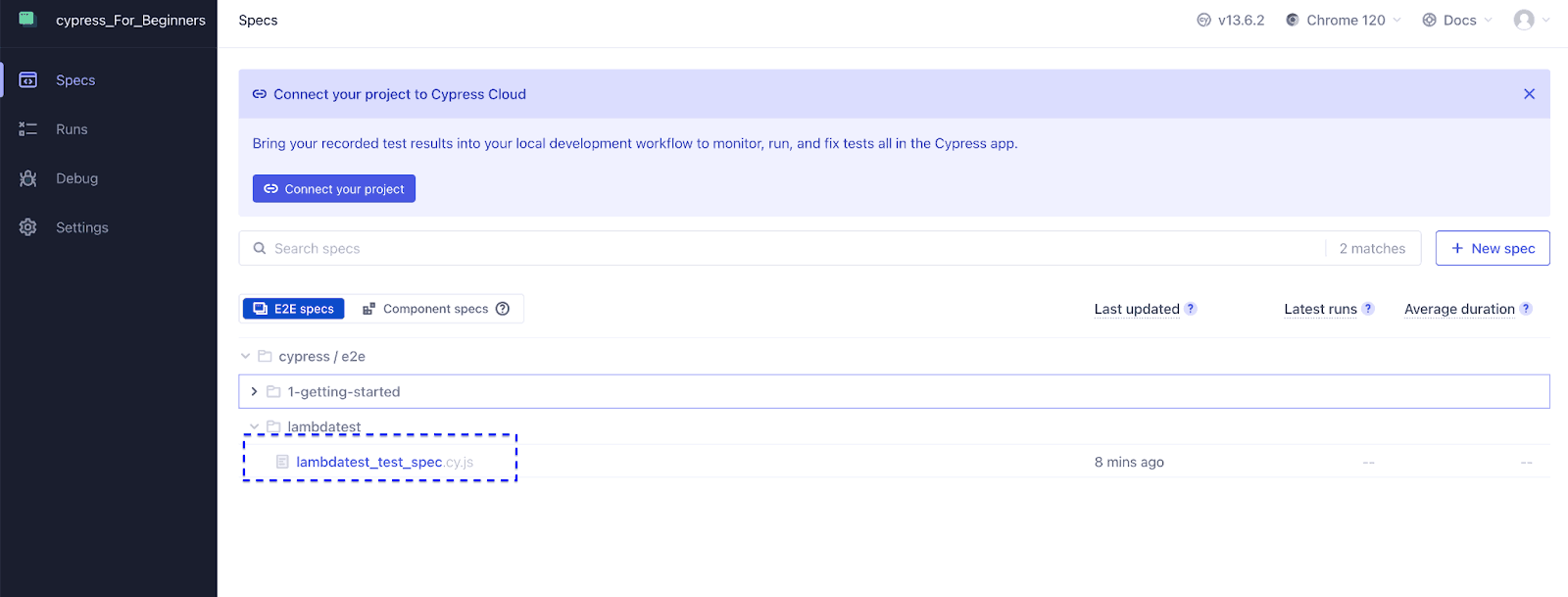 select the desired browser for testing select the desired browser for testing