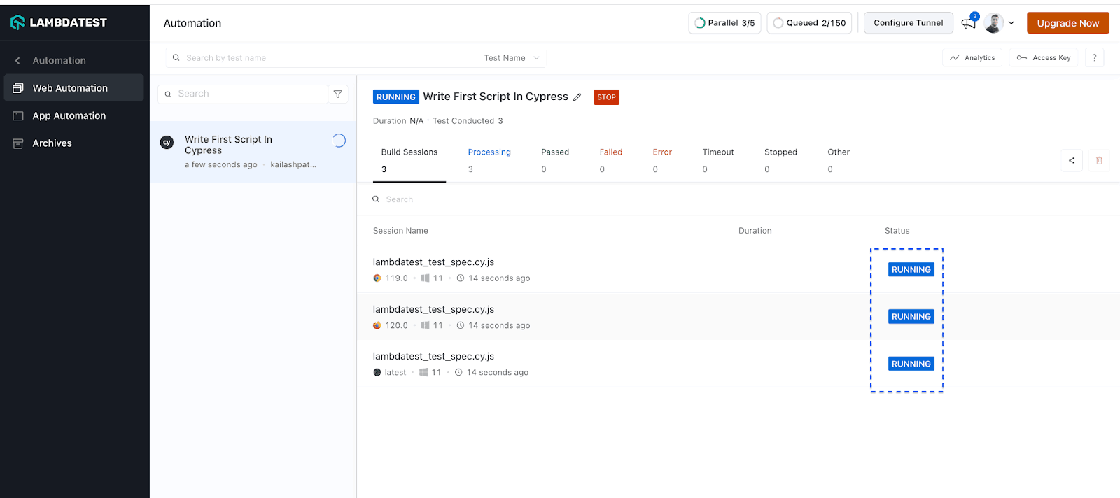 test case starting to execute in browsers test case starting to execute in browsers