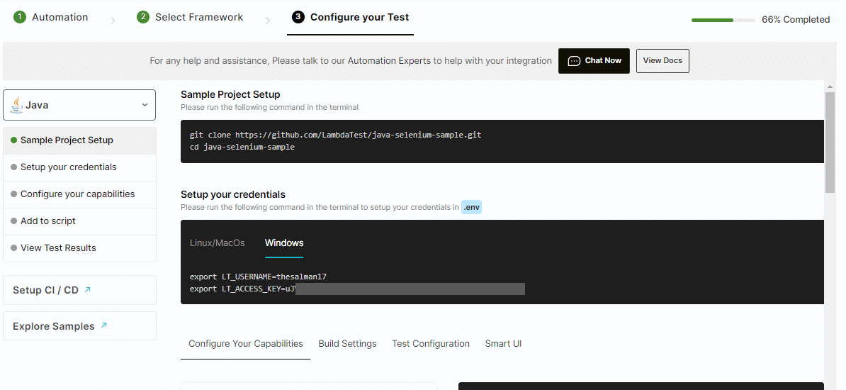 Configure Test Suite