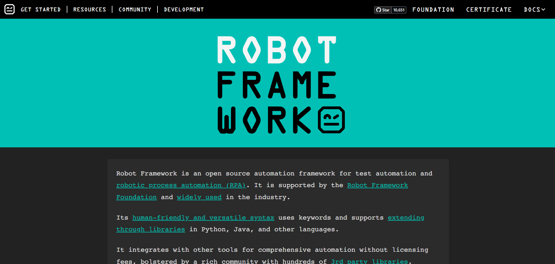 robotframework robotframework