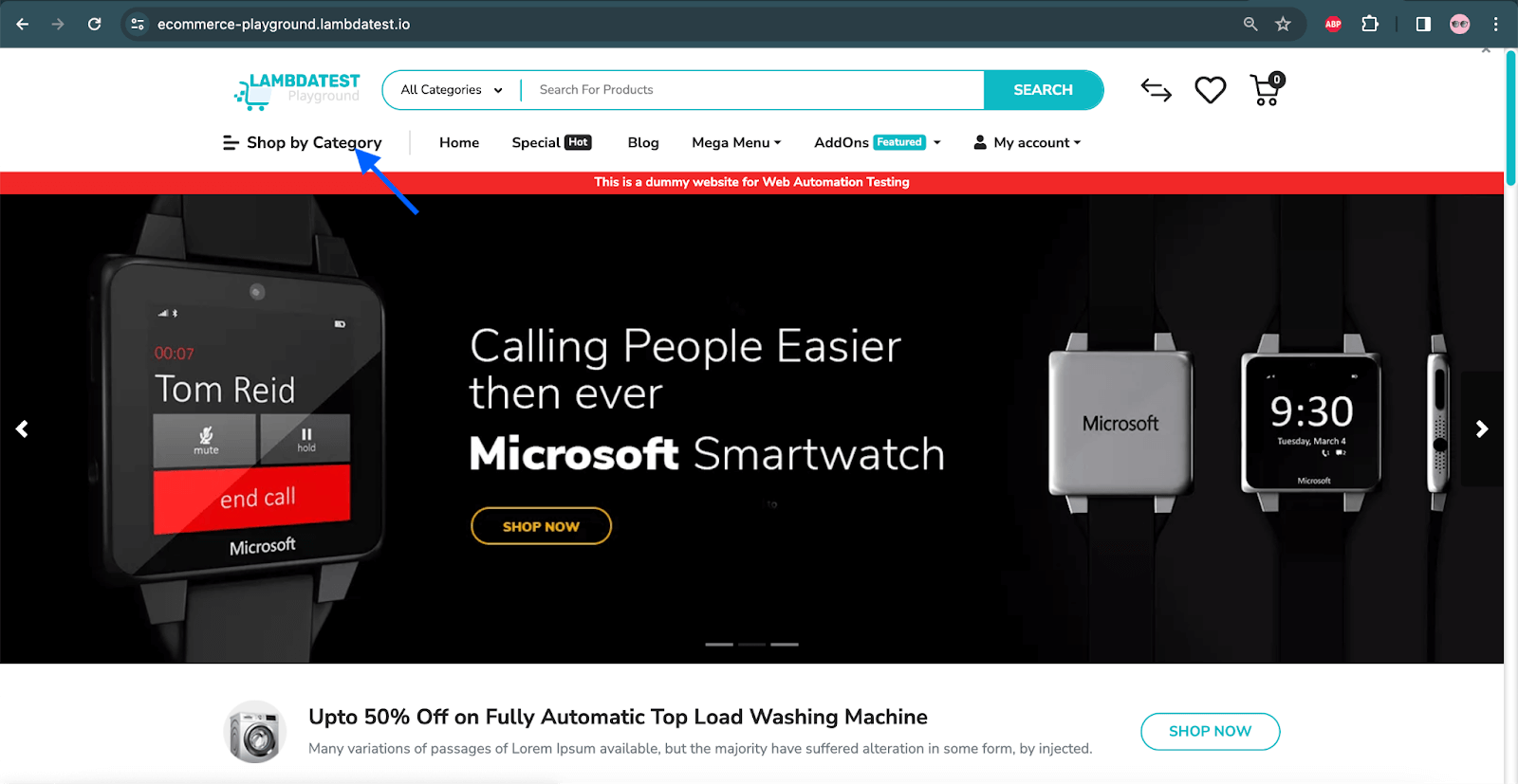 Home Page - LambdaTest eCommerce Playground Website Home Page - LambdaTest eCommerce Playground Website