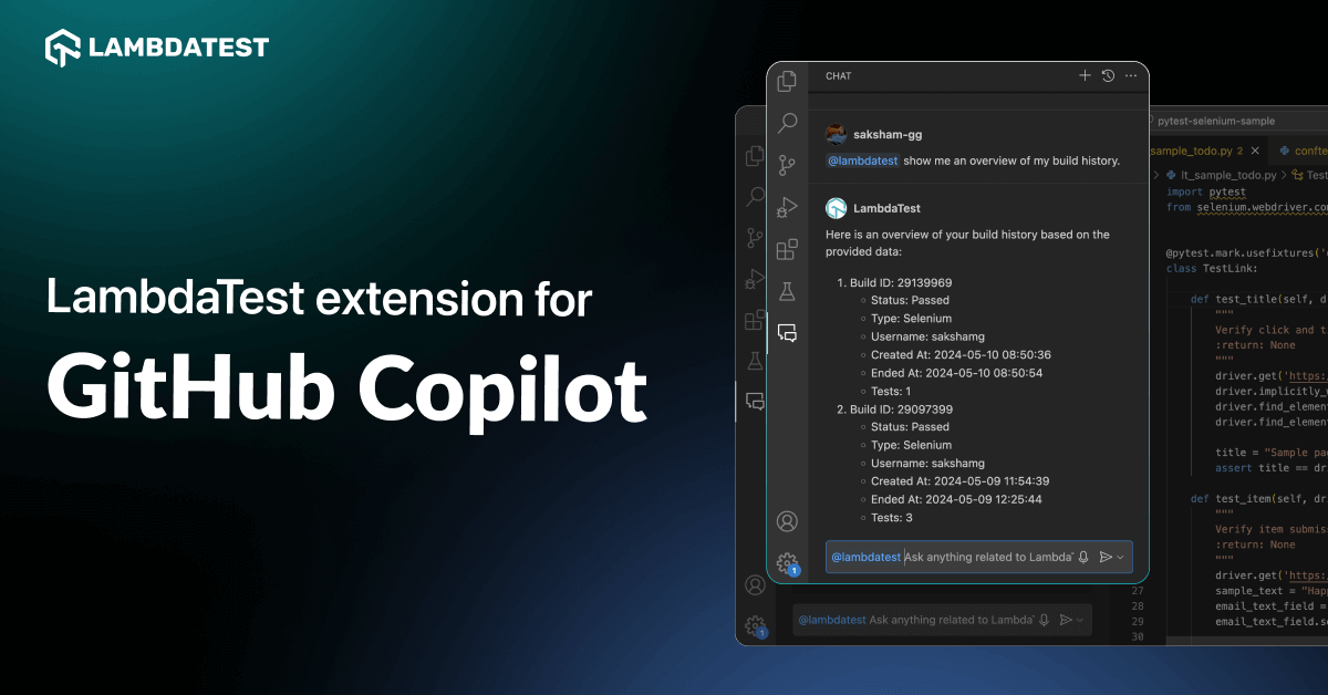 TestMu AI (Formerly LambdaTest) Extension for GitHub Copilot for Enhanced Development Efficiency | TestMu AI (Formerly LambdaTest)