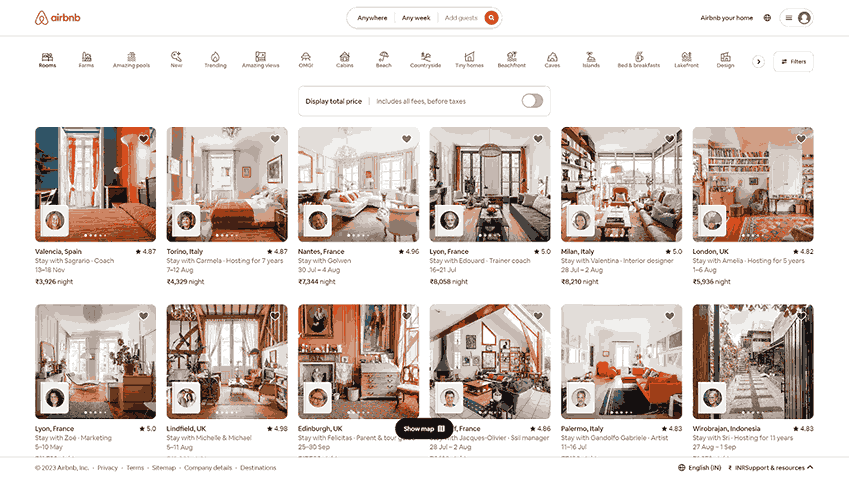 Airbnb utilizes CSS Grid in its layout to organize property listings Airbnb utilizes CSS Grid in its layout to organize property listings