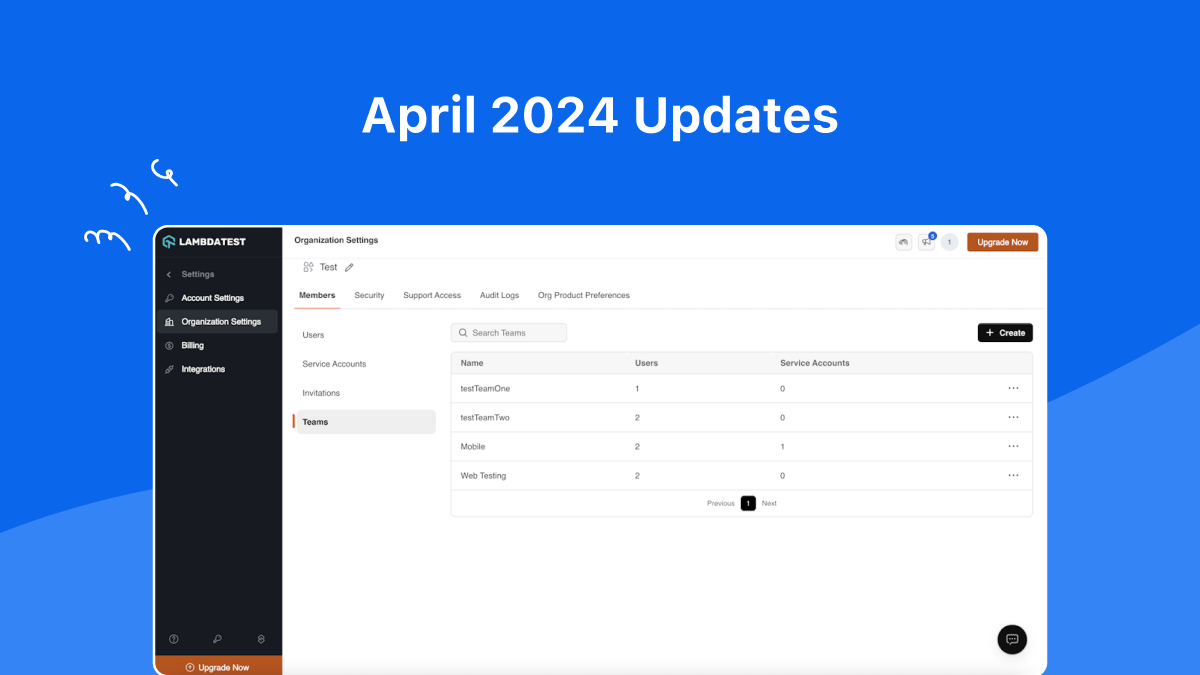 April’24 Updates: Teams Management, Test Summary Hyperlinks in HyperExecute, and More | TestMu AI (Formerly LambdaTest)